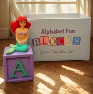 DISNEY Collectable Alphabet Block- A for Ariel - The Little Mermaid
